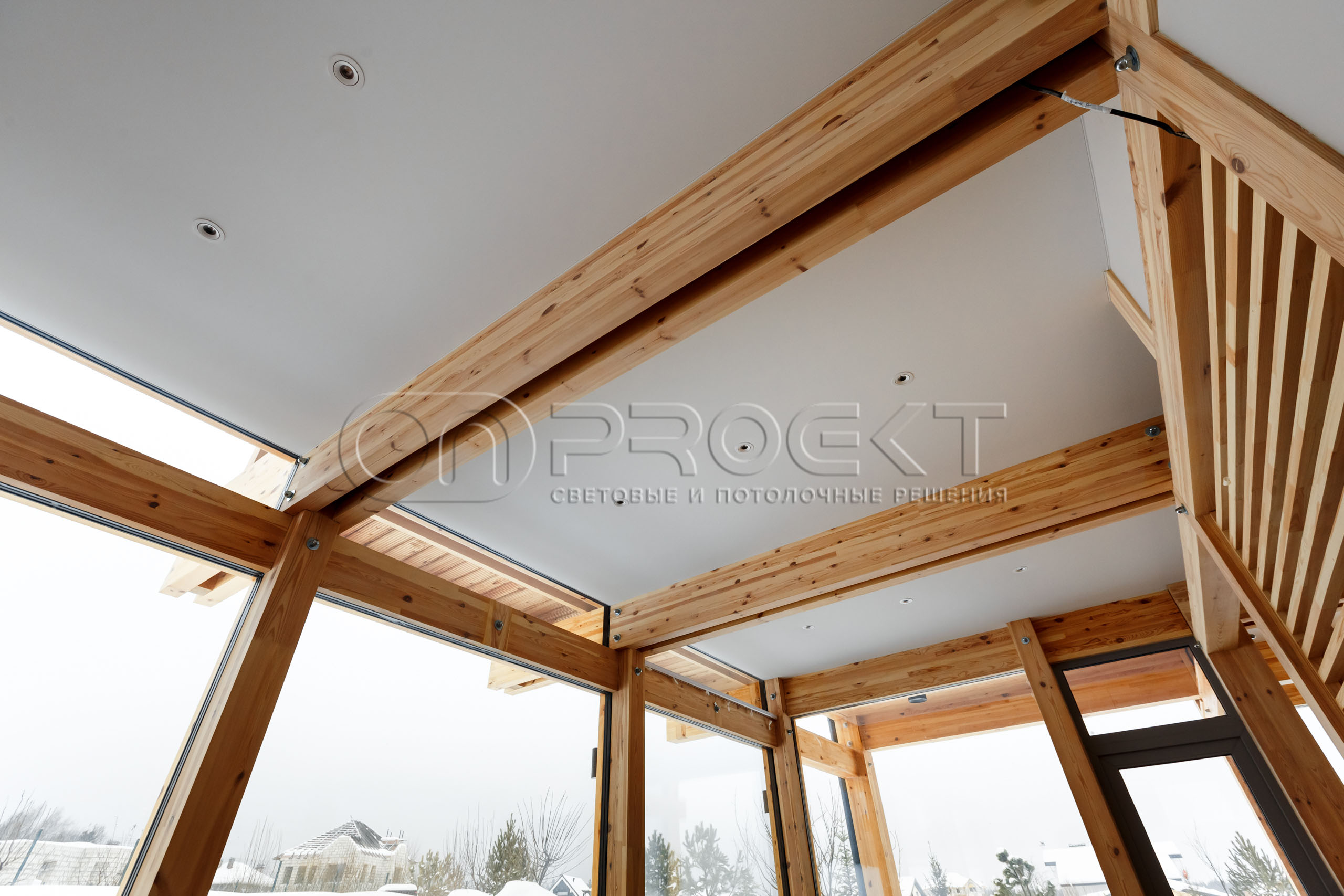 Тканевые потолки в загородном доме