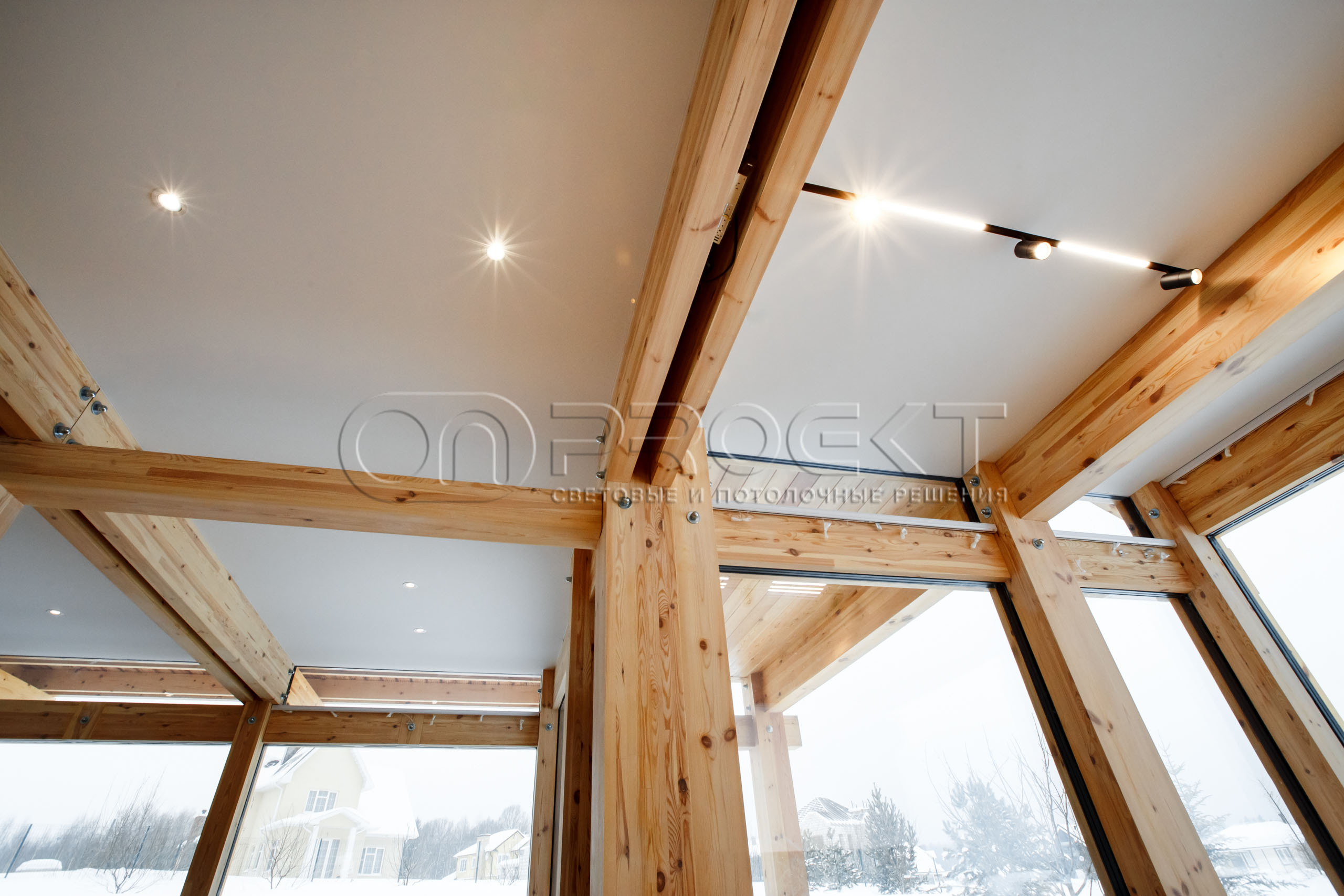 Тканевые потолки в загородном доме