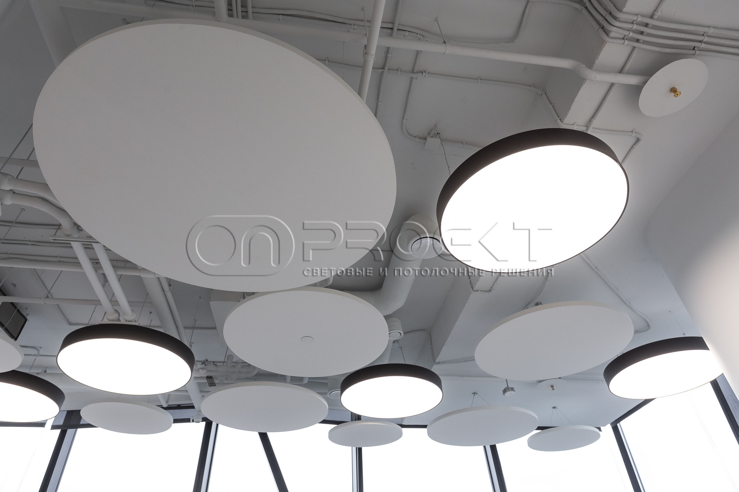 Тканевые световые потолки в офисе