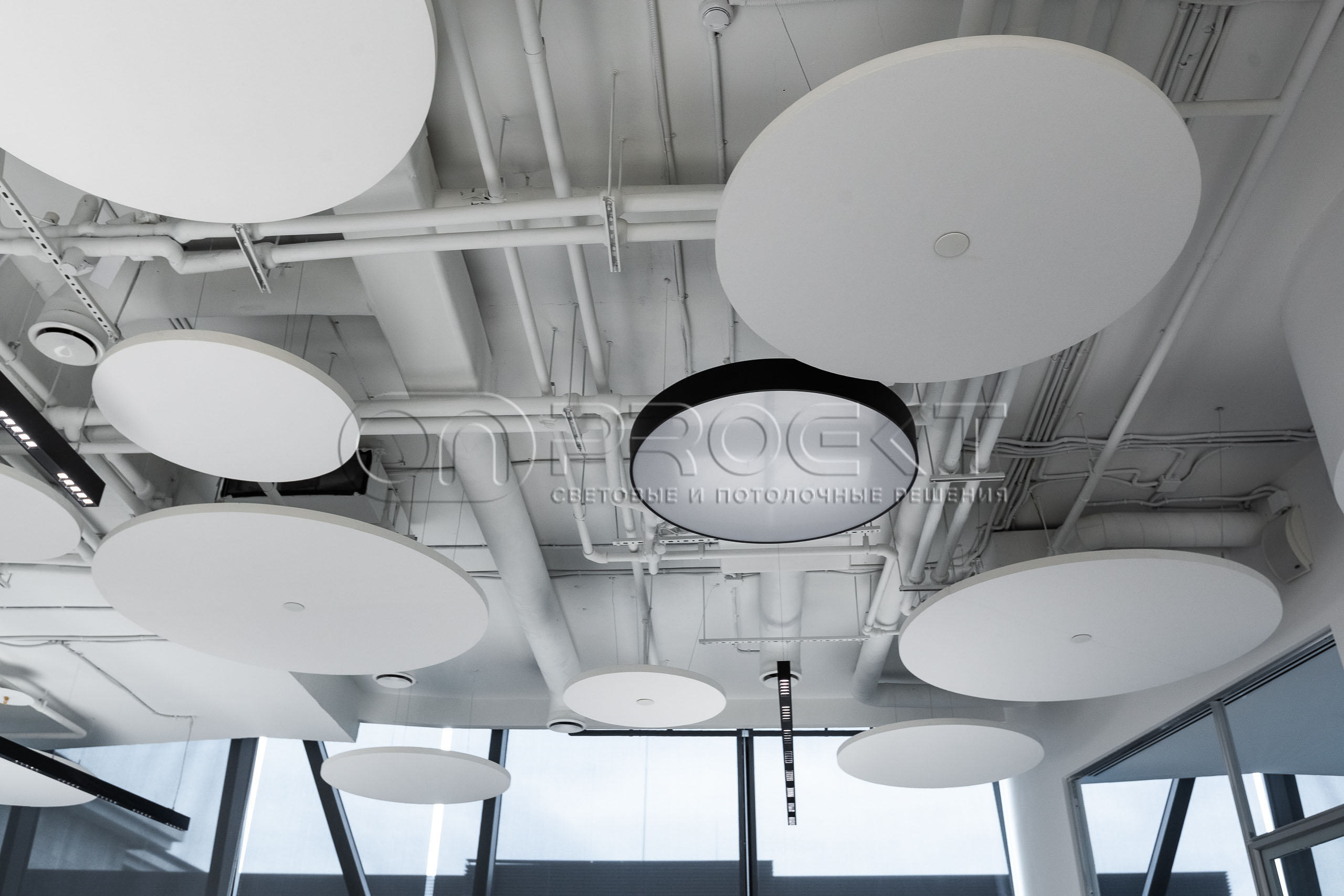 Тканевые световые потолки в офисе