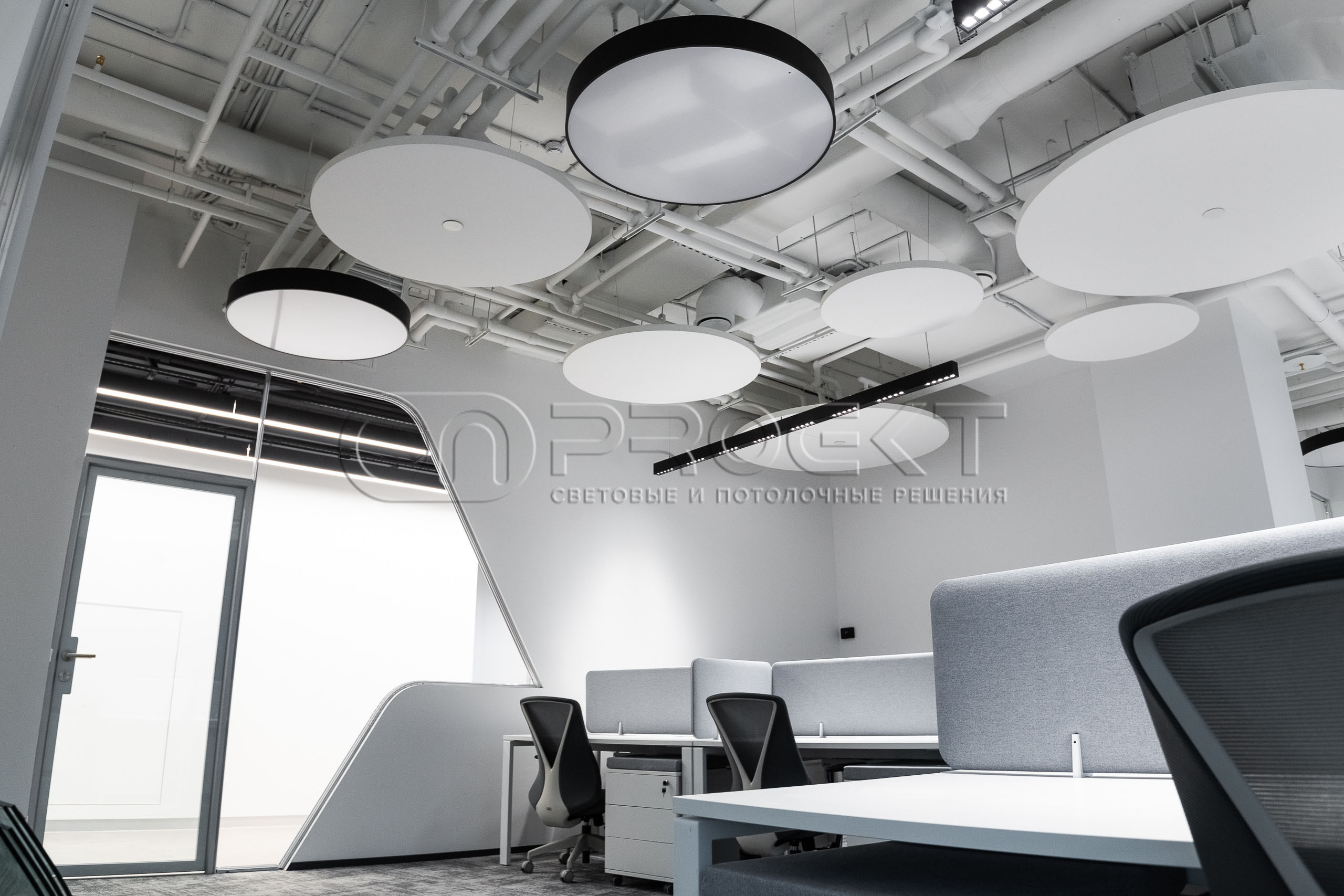 Тканевые световые потолки в офисе