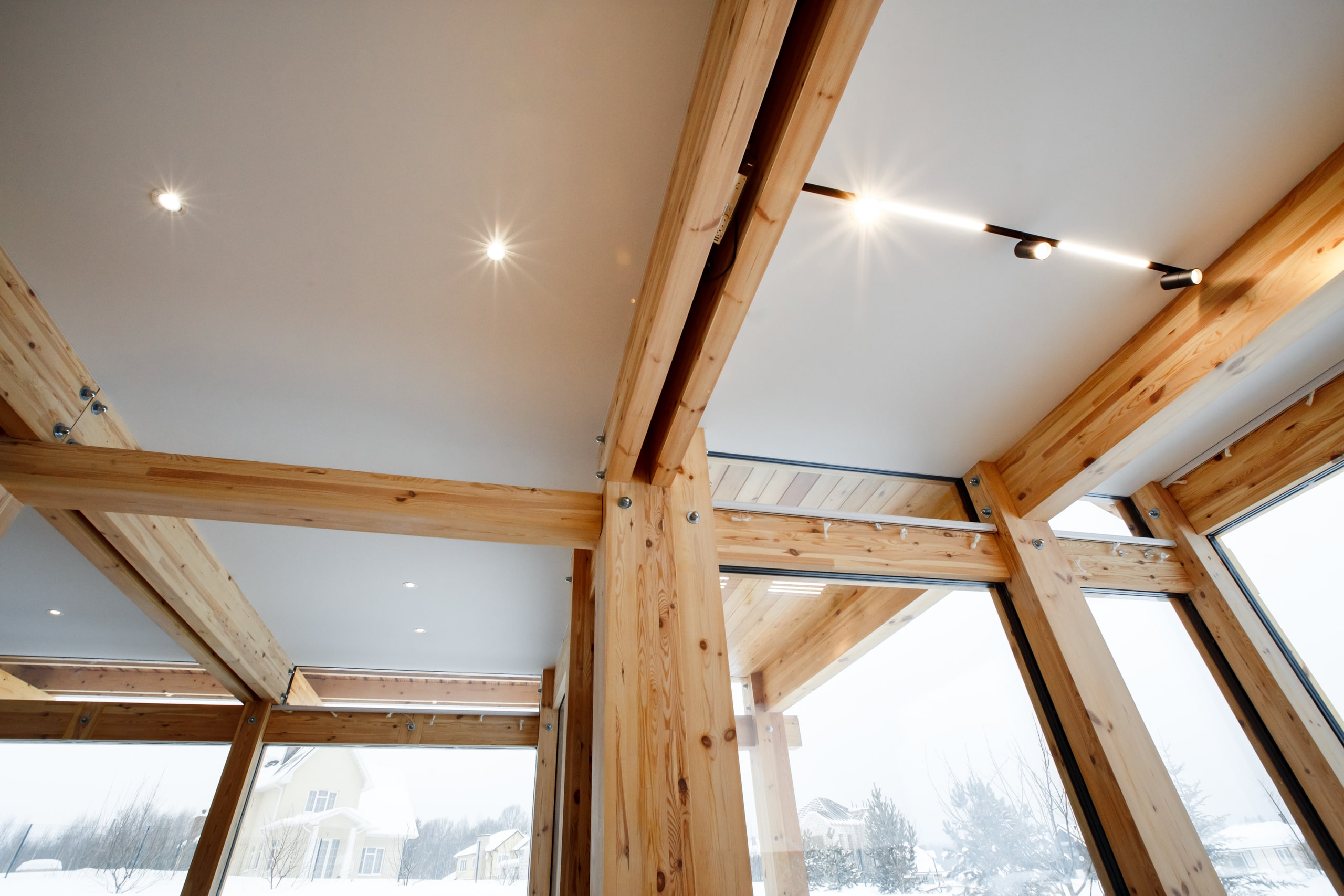 Тканевый потолок в частном доме