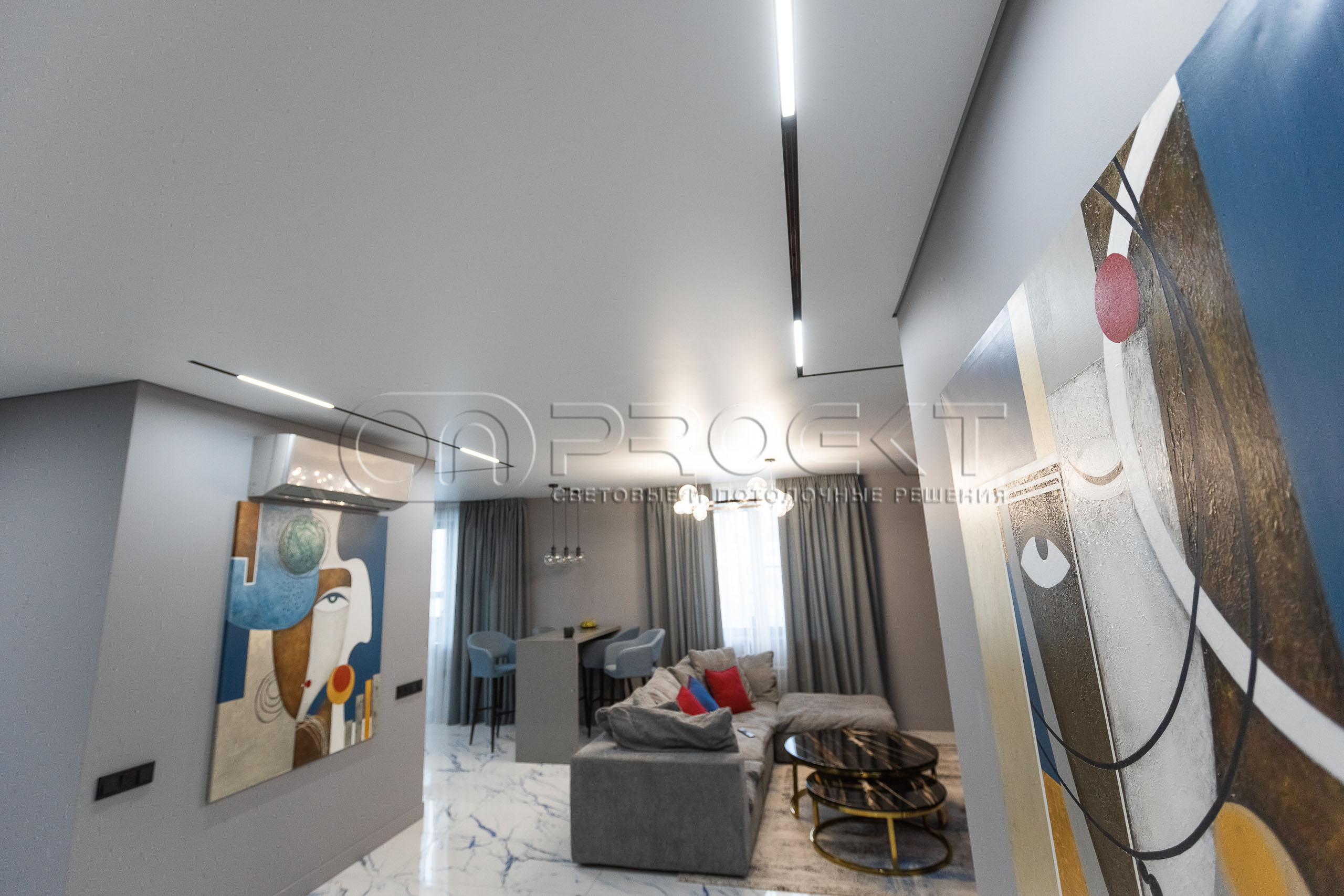 ПВХ потолки в трехкомнатной квартире