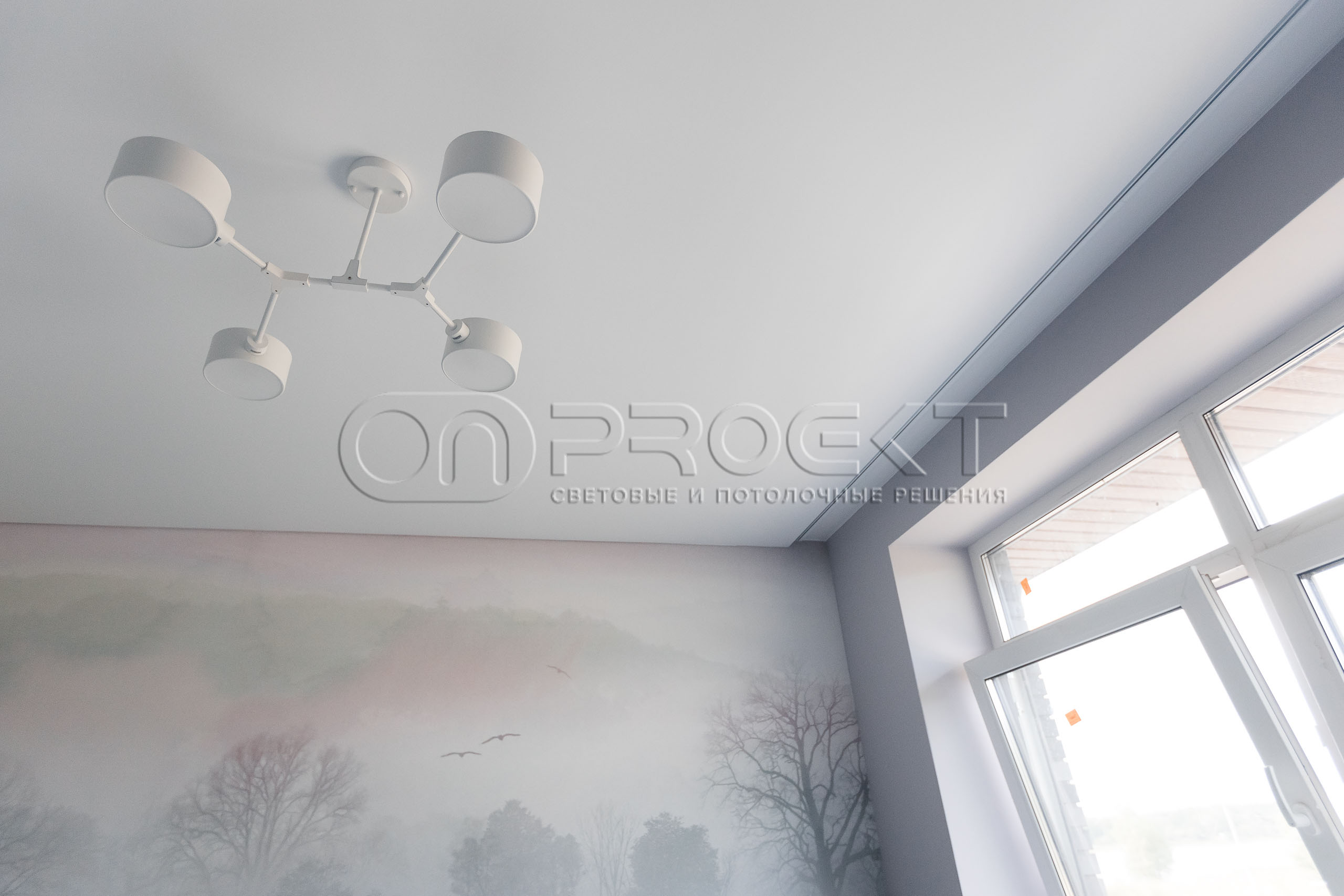 ПВХ потолки в доме с теневым зазором